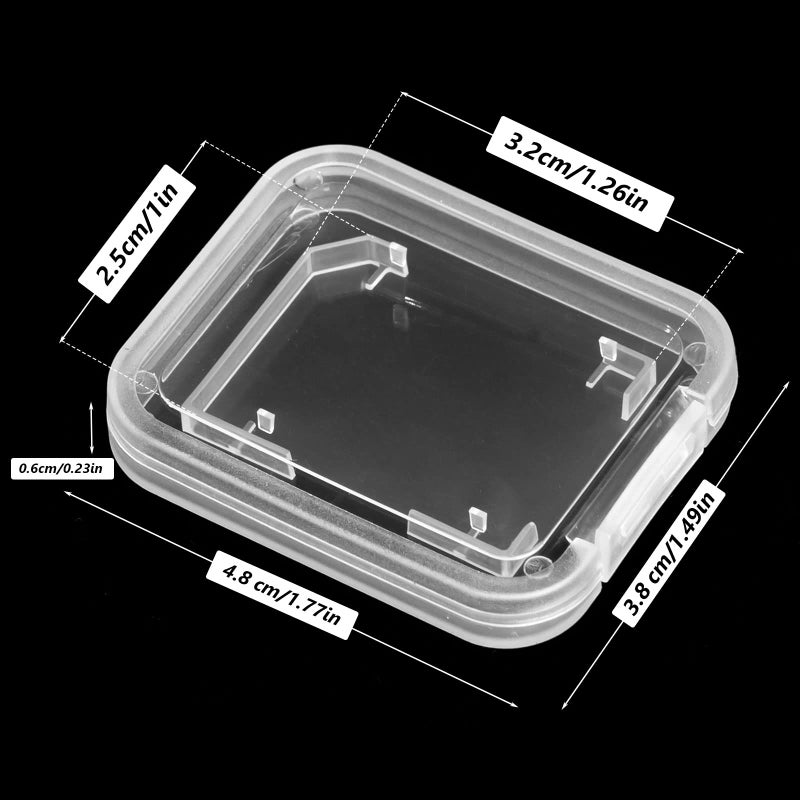 UTENEW Transparent Standard SD SDHC Memory Card Case Holder Box Storage Boxes (Pack of 10) - Image 2